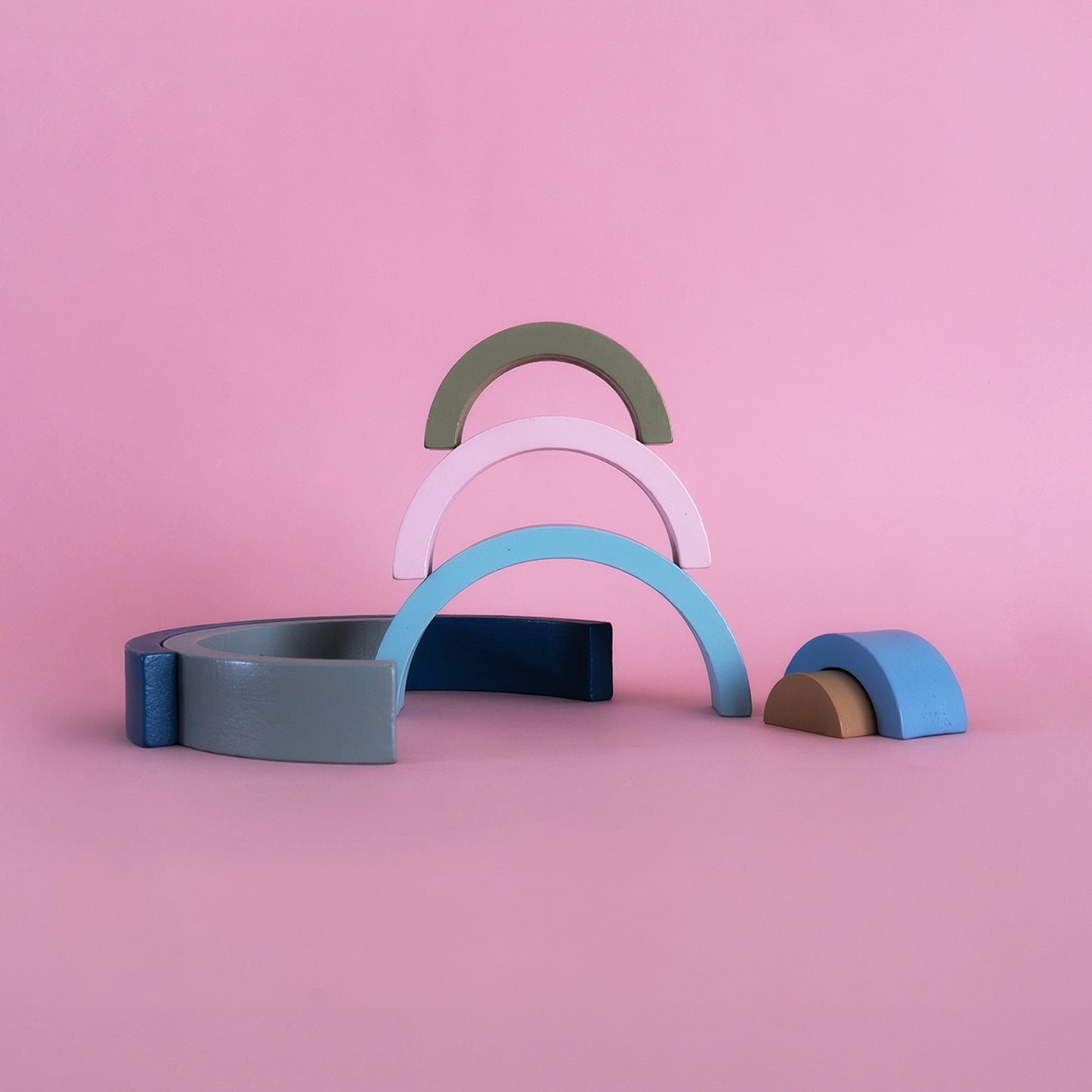 Bloques de arcoiris de madera