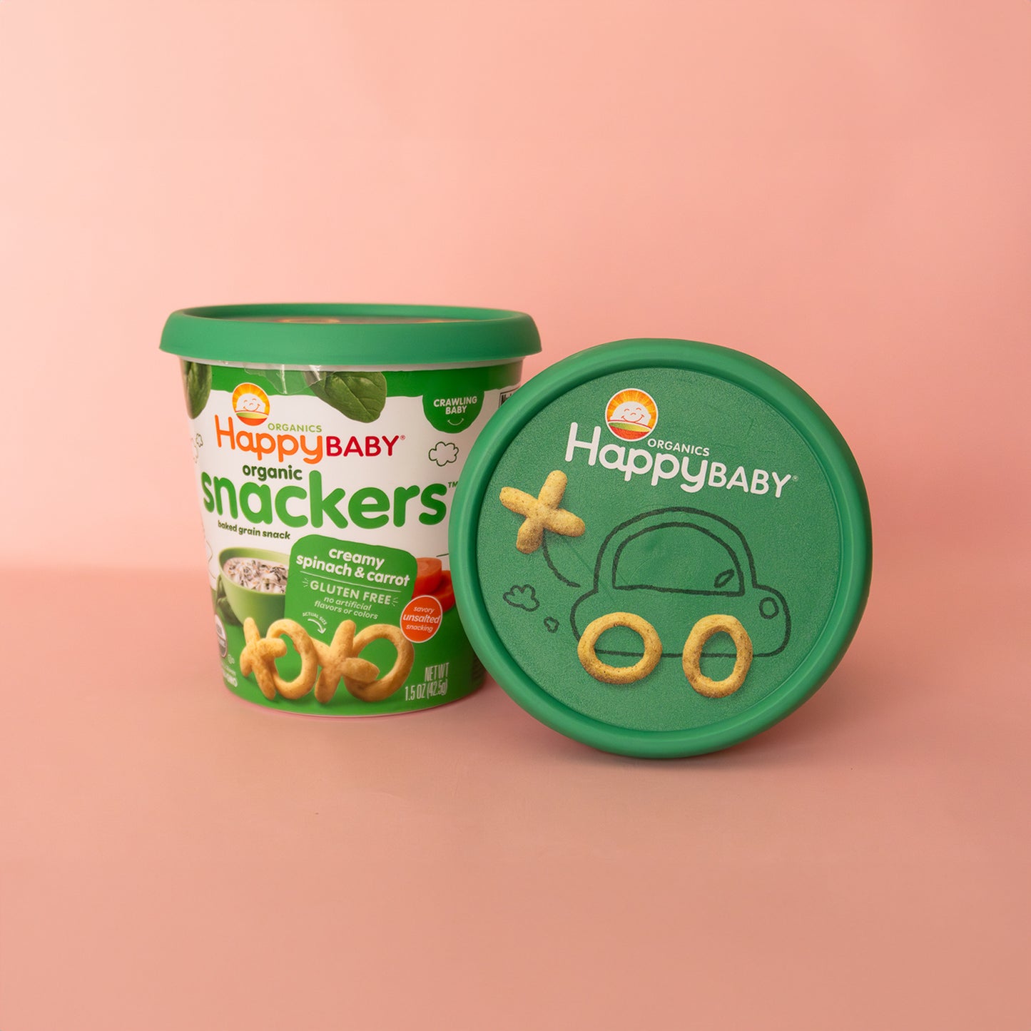 HappyBaby Snackers de espinaca y zanahoria