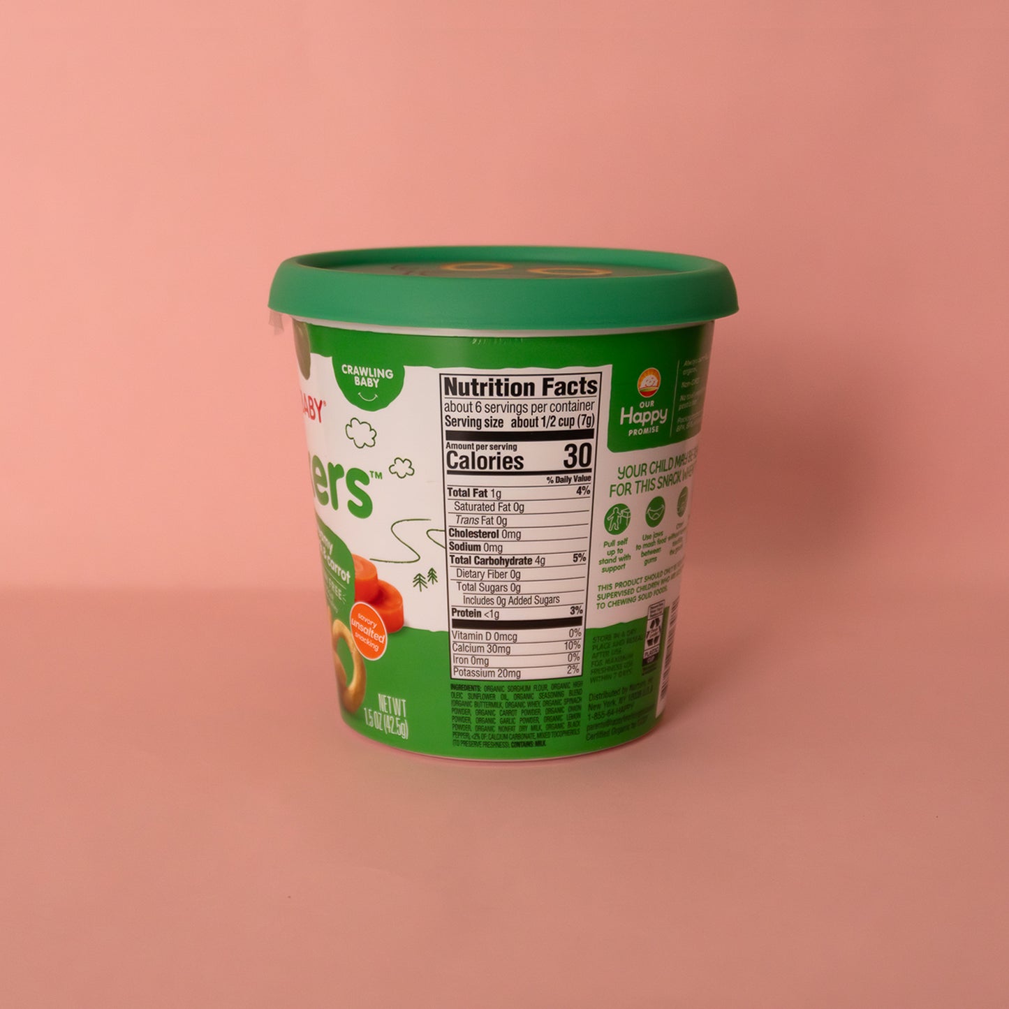 HappyBaby Snackers de espinaca y zanahoria