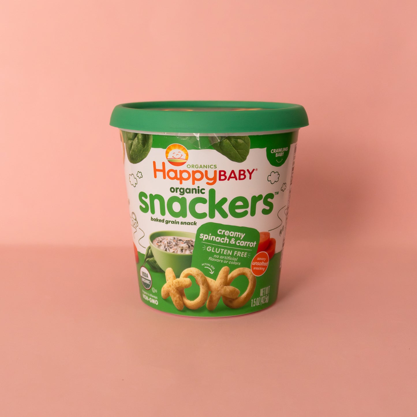 HappyBaby Snackers de espinaca y zanahoria