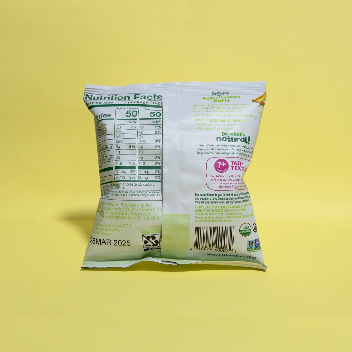 Little Bellies snacks de manzana y canela