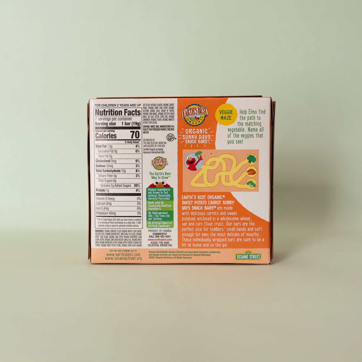 Sunny Days, barras de snacks de camote y zanahoria