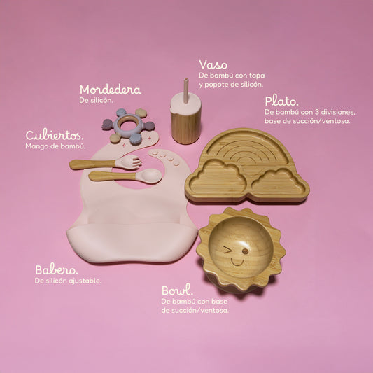 Set de alimentación Arcoiris Rosa